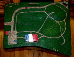 Pinske created a initial model of the proposed plan. Route 103 is on the bottom, the access road to the American Legion is to the left.