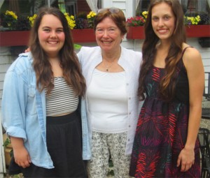 From right, Emily Tornquist, Tory Spater, wife of the late Tom Spater, and Rachel Martel. Photo provided.