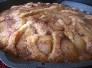 Ginger pear cake is spicy and warm.
