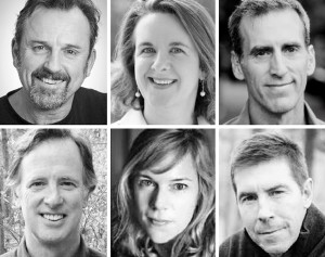 New Voices authors: (top left) John Allen, Allegra Jordan, Tim Johnston; (bottom left) David McCullough, Jr., Amy Rowland, Christopher Scotton