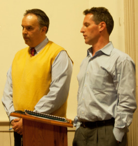 Remus Preda, left, and Gary Gibbs of People United Bank Wealth Management fund.