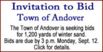 <Center> Andover Invitation to Bid - Site Work on FEMA property</Center>