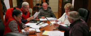 Clockwise from lower left, Annie Fuji'i, Bruce Downer, Denis Benson, Cheryl Barker and Charles Goodwin