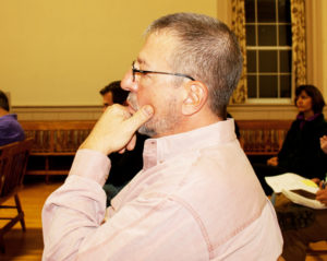 Rick Paterno listens as he is appointed to serve on the steering committee for the village center master plan