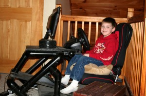 Charlie and his race car simulator