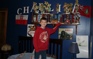 Charlie and his trophies