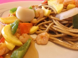 Soba noodles with veggies