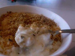 Crab gnocchi and cheese as a tasty and filling alternative to mac and cheese.