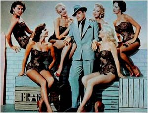 The film "Guys & Dolls" stars Marlon Brando, center.