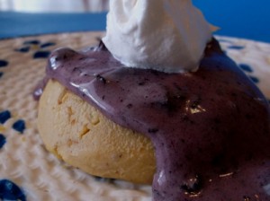 Peanut butter mouse with blueberry fluff