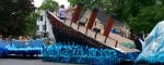 A sinking ship rises to the top at Alumni Day Parade