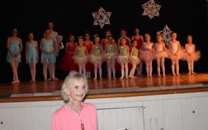 Debra Fish-Diette, front, with her students at the Town Hall recital of her dance school. /Photo by Lee Gustafson.