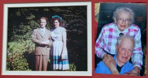 Pictured left, Jean and George Winston, when they were married, and right, in their later years.  Click photo to enlarge.