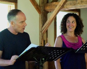Michael Winther and Lauren Mufson in rehearsal for 'Loving Leo,' which opens Thursday./Photo by Stuart Duke.