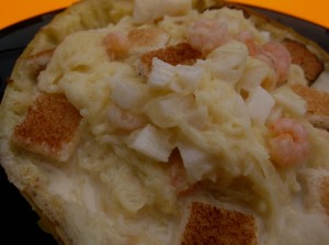 Shrimp pasta primavera made with spaghetti squash.