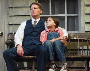 Scout, played by Kelsey McCullough, with her father Atticus Finch, played by //Photos by Tim Fort.