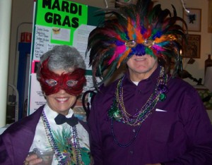 Revelers enjoy a past Cavendish mardi gras celebration.