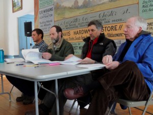 The Andover Select Board, from left, are Mark Gordon, Chris Plumb, Paul Stumpf and Red Johnson. Not pictured is Jean Peters.