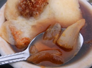 French onion soup with apple cider.