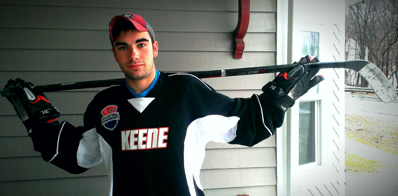 Defenseman Joe Epler, a junior at Green Mountain Union High, heads to the national hockey tournament this week in New Jersey. Photos provided. Click to enlarge.