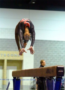 Chester gymnast Maci Prescott performs a flip. Photos provided. Prescott family. Click photo to launch gallery.