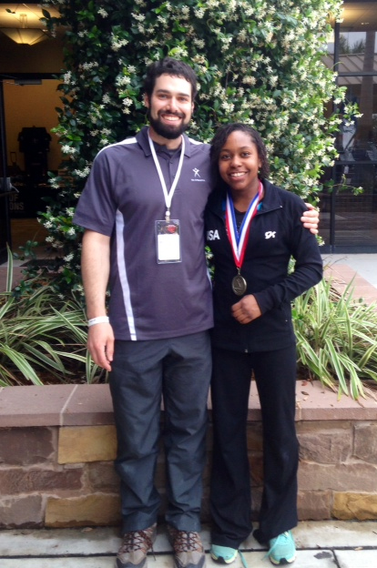 Maci Prescott, right, stands with Coach . Photos provided by Phillisa Prescott.