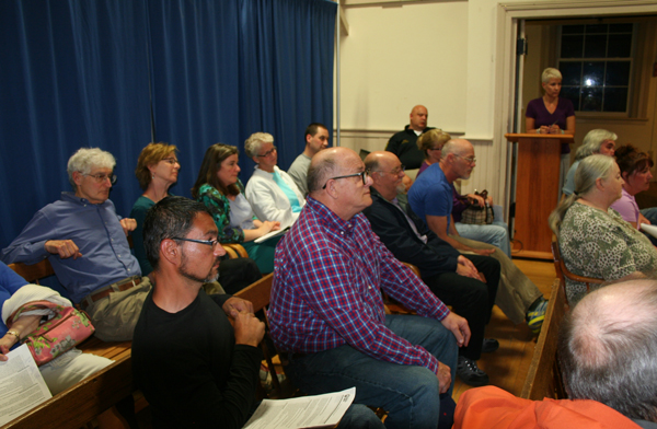 Those for and against the transitional housing proposal appeared at the Select Board meeting.