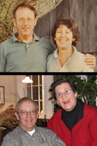 David and Barbara 'Bobbie' Hume yesterday and today, celebrate their 60th wedding anniversary on June 26. Photos provided.