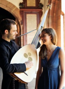 Theorbo performer Nathaniel Cox and soprano Agnes Coakley