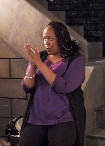 Dael Orlandersmith, the Obie-winning actress and playwright, transports the audience in 'Stoop Stories.' Photo by Tim Fort.