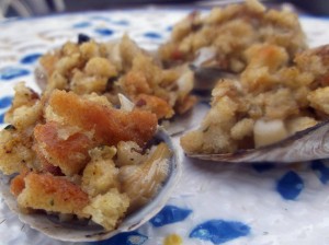 Bold clams on the half-shell.