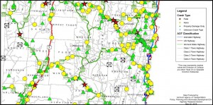 Map of south-central crashes along state highways. Click to enlarge
