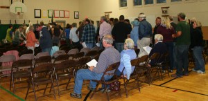 Grafton voters line up to cast ballots last Wednesday.