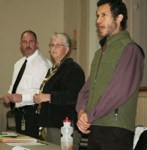From left, Joe Sampsell, Rae Hirst and Derek Miodownik of Vermont's Department of Corrections gave a presentation on transitional housing of inmates. Photos by Shawn Cunningham