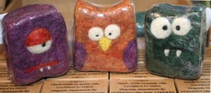 Felted soaps help keep the little monsters clean.