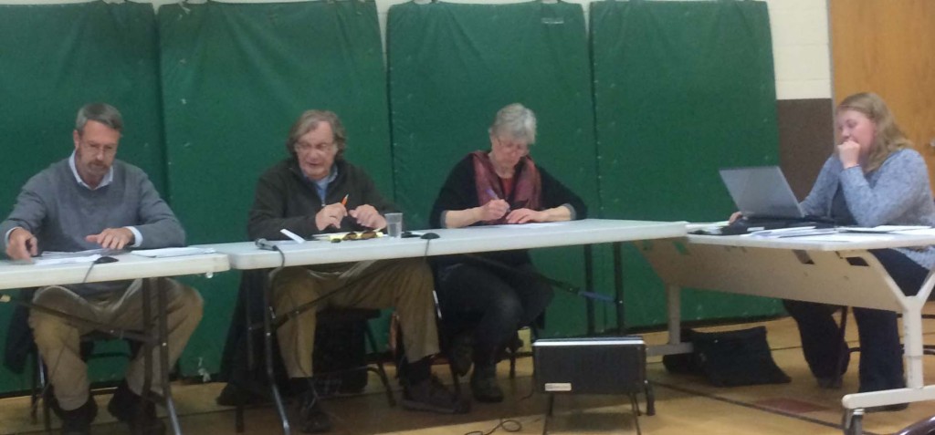 From left, Skip Lisle, Sam Battaglino, Noralee Hall and Town Administrator Rachel Williams. Photo by Gloria Dufield.