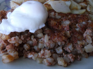 Home-made corned beef hash