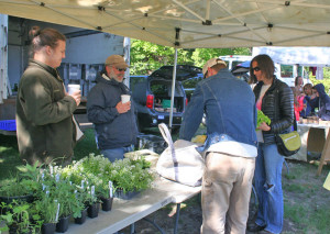 From left, Jamie and Jon Cohen of Deep Meadow Farm with customers.