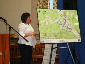 Engineer Naomi Johnson explains the proposed water project. All photos by Cynthia Prairie. Click a photo to launch gallery.