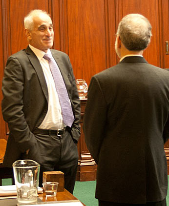 Alan Biederman, left, and Jim Dumont during a Supreme Court hearing. All photos The Chester Telegraph.