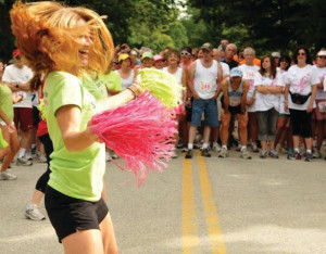 Race for the Cure cheerleader. Photo by Lee Krohn.
