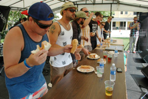 Hot dog eating contest part of the old fashioned fun at Okemo's Great American Party