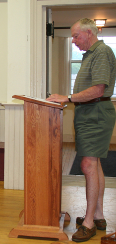 Harold Johnson, chair of the Andover Select Board, discusses the emergency services MOU with the Chester Select Board. Photos by Shawn Cunningham.