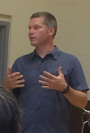 Homeowner Brian Case suggests an alternate use of the town garage.