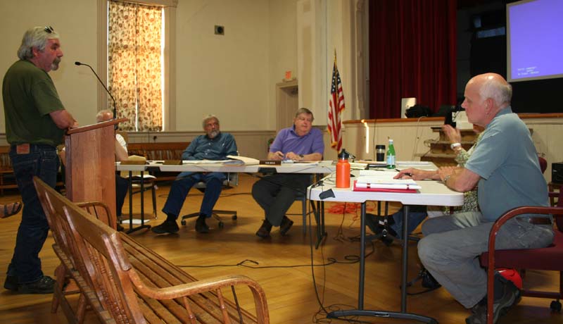 Ronald Patch of the Chester Historical Society speaks to the Select Board.