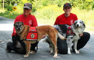 Search teams Donna Larson with Haven and Amanda Perl with Rook.