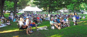 A crowd of about 125 turned out for the picnic fundraiser on the Weston green