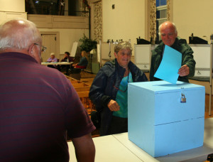 John and Debbie Zink vote for first time in Chester.