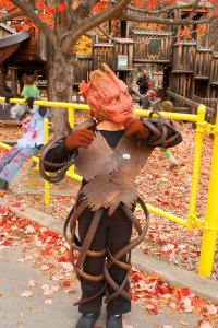 Berkley in a brilliant home-made costume as super-hero Groot.