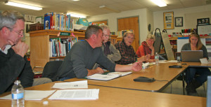 From left, board members Skip Lisle, Gus Plummer, Ron Pilette, Sam Battaglino and Noralee Hall and Town Administrator Rachel Williams.